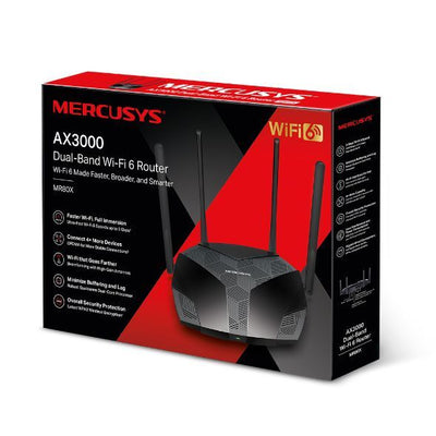 Mercusys MR80X router wireless Gigabit Ethernet Dual-band (2.4 GHz/5 GHz) Nero [MR80X]