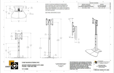 Chief PF1UB Supporti a parete per TV 190,5 cm (75") Pavimento Nero [CHPF1UB]