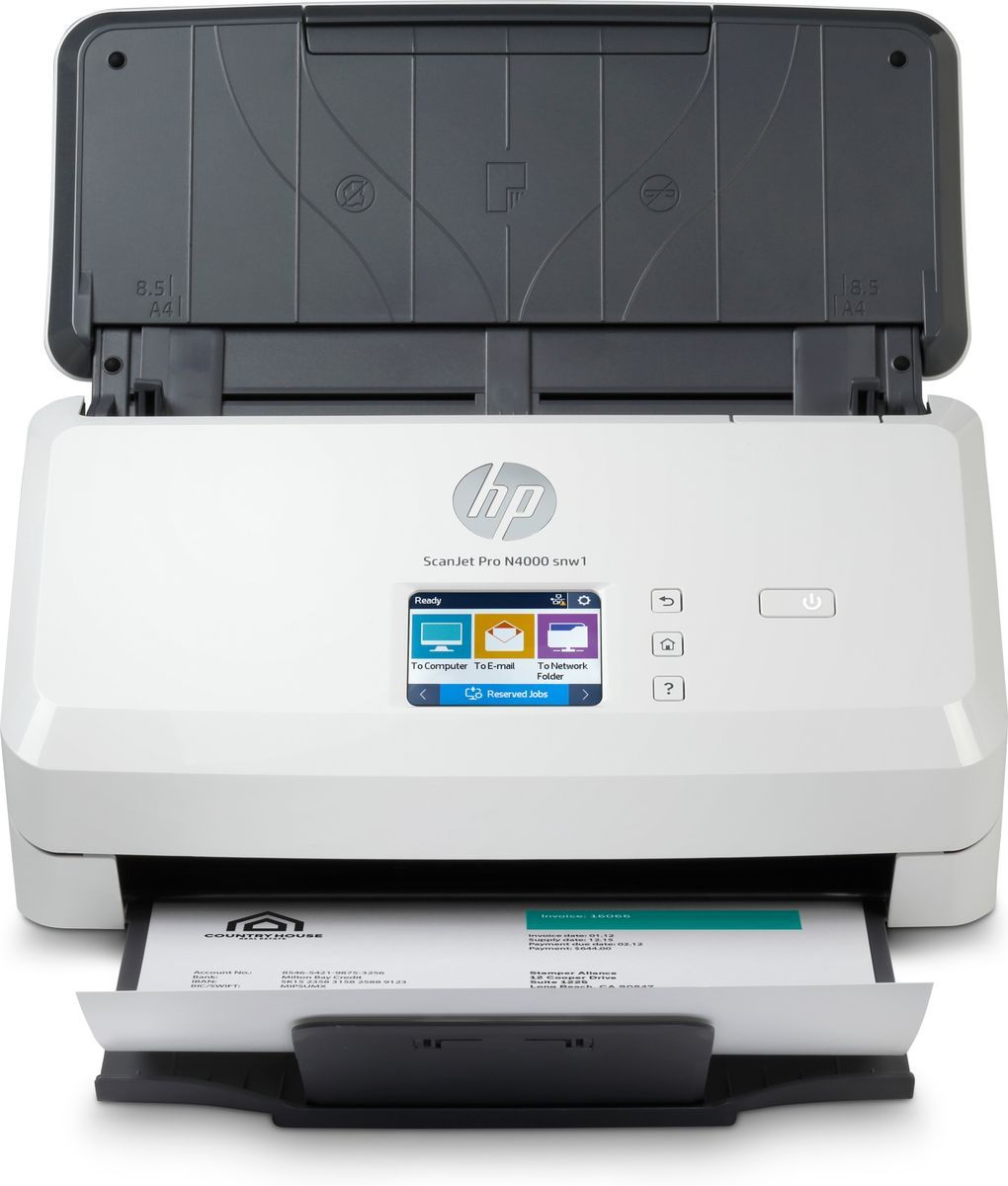 HP Scanjet Pro N4000 snw1 Sheet-feed Scanner Scanner a foglio 600 x 600 DPI A4 Nero, Bianco [6FW08A#B19]
