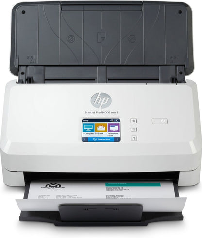 HP Scanjet Pro N4000 snw1 Sheet-feed Scanner Scanner a foglio 600 x 600 DPI A4 Nero, Bianco [6FW08A#B19]