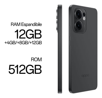 OPPO Reno13 FS 5G AI Smartphone, Tripla fotocamera 50+8+2MP, Selfie 32MP, Display 6.67 120HZ AMOLED FHD+, 5800mAh, RAM 12GB(Esp4GB/8GB/12GB)+ROM 512GB, [Versione Italia], Graphite Grey [110010234973]