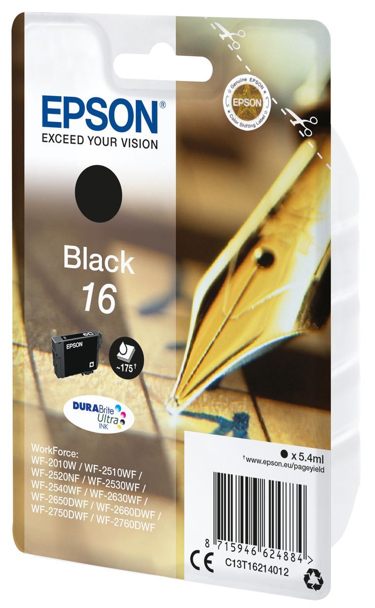 Epson Pen and crossword Singlepack Black 16 DURABrite Ultra Ink [C13T16214012]