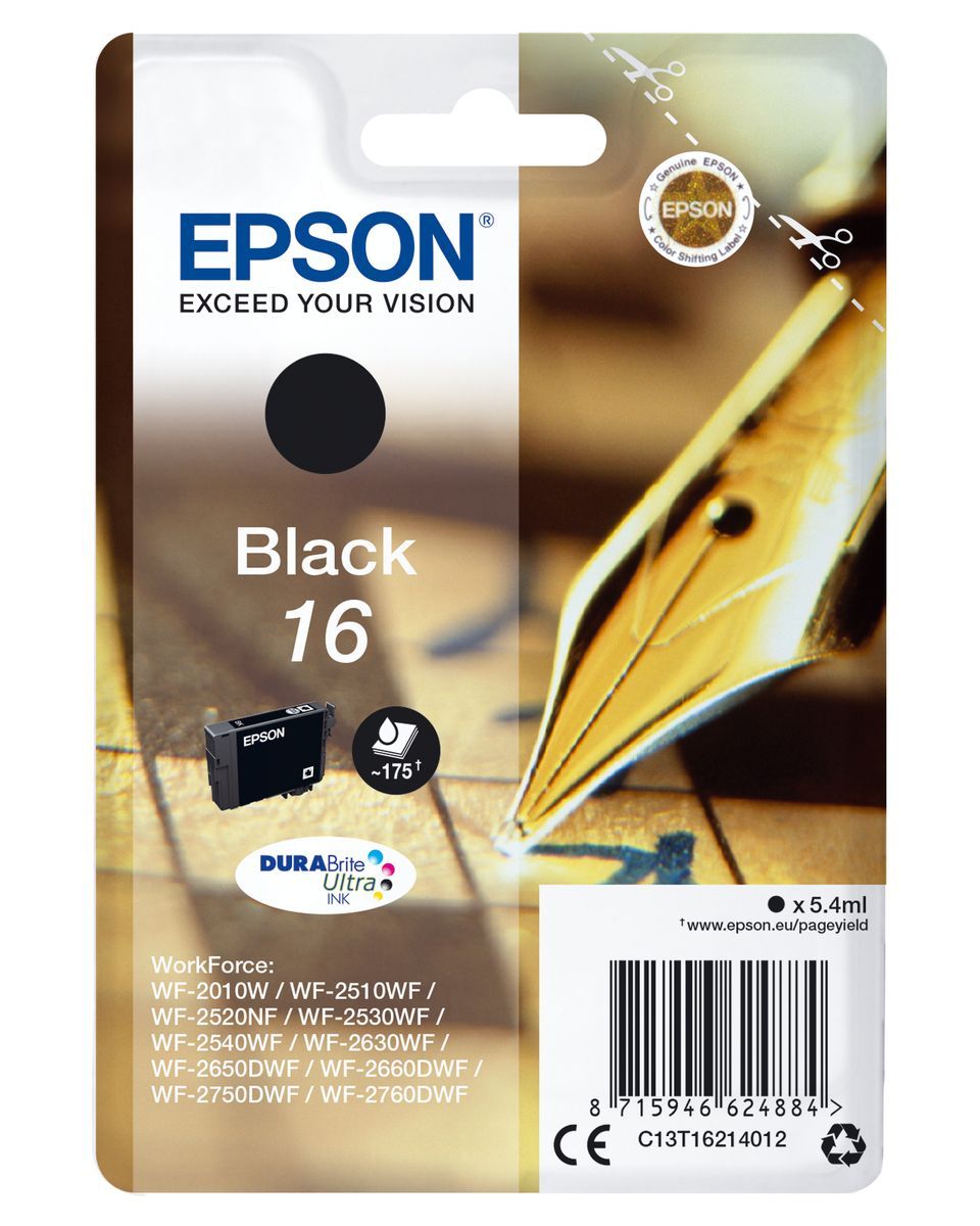 Epson Pen and crossword Singlepack Black 16 DURABrite Ultra Ink [C13T16214012]