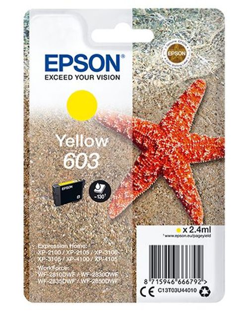 Epson Singlepack Yellow 603 Ink [C13T03U44010]
