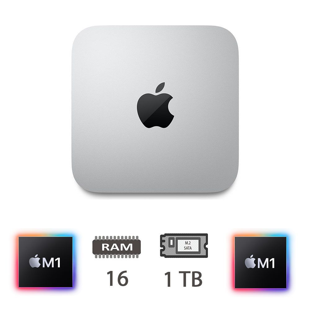 MAC MINI (2020)M1-8C/16/1TB/16/1TB/8C GPU/SLV/2Y [005070PCR-EU]