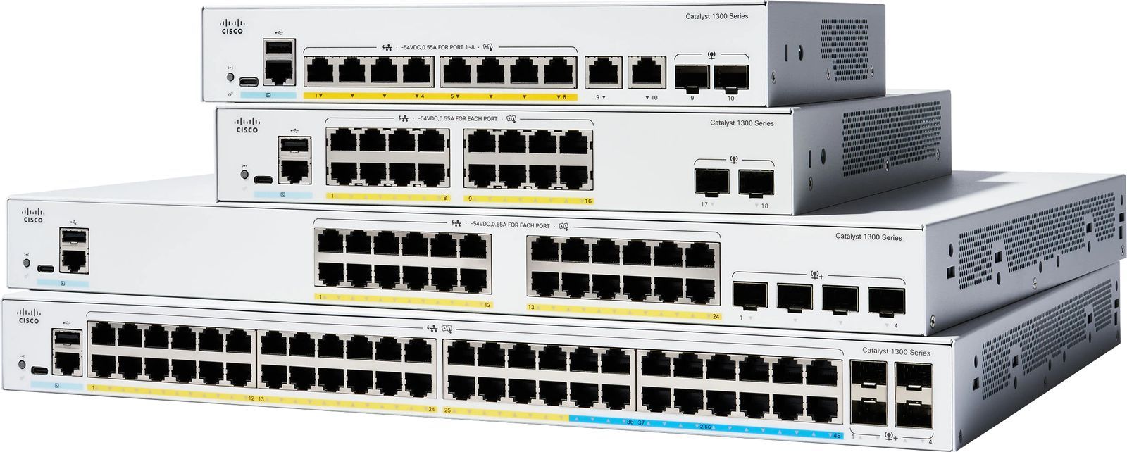 Cisco Catalyst 1300 Gestito L2/L3 Gigabit Ethernet (10/100/1000) Supporto Power over Ethernet (PoE) Grigio [C1300-24P-4X]