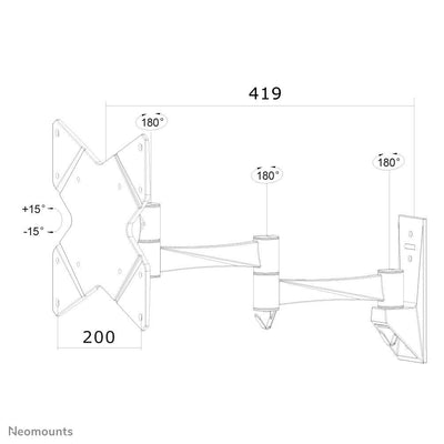 Neomounts FPMA-W835 Supporto monitor/TV a parete 10-40" - mobilità completa [FPMA-W835]