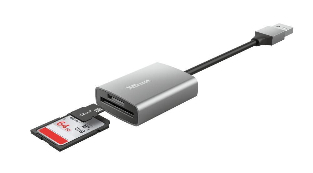 Trust Dalyx Lettore rapido di schede USB in alluminio - [24135]