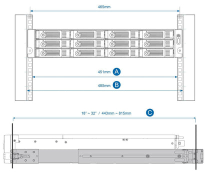 QNAP RAIL-B02 porta accessori Kit di guide per scaffale [RAIL-B02]