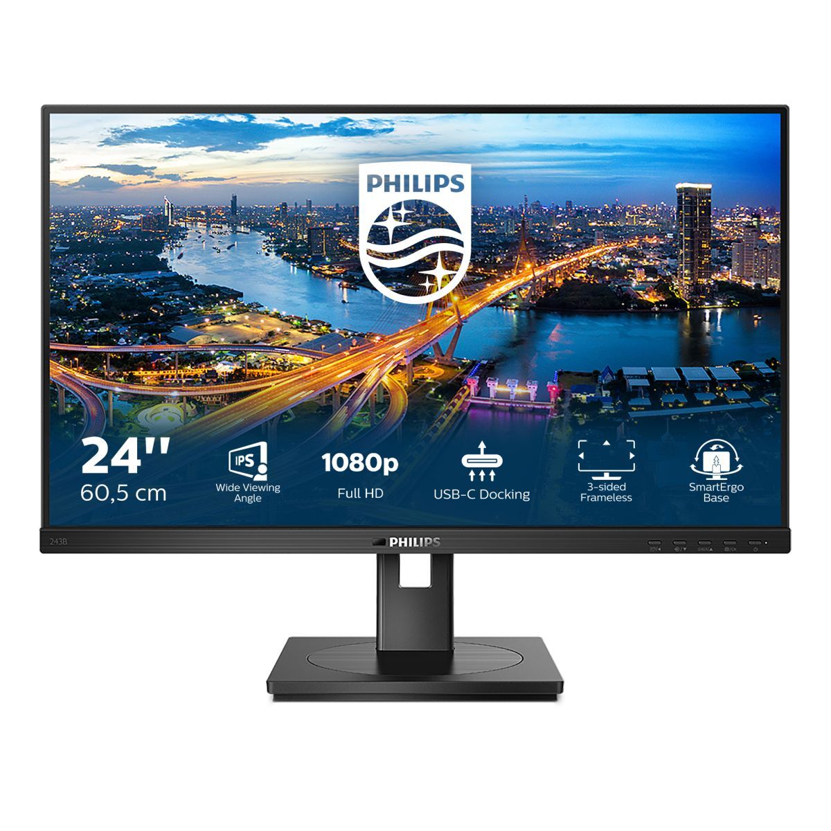 Philips B Line 243B1/00 Monitor PC 60,5 cm (23.8") 1920 x 1080 Pixel Full HD LED Nero [243B1/00]