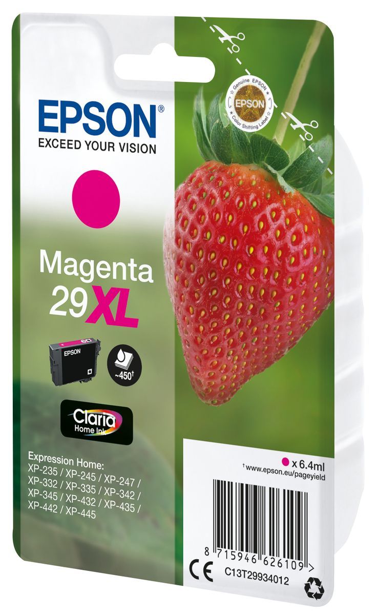 Epson Strawberry Singlepack Magenta 29XL Claria Home Ink [C13T29934012]