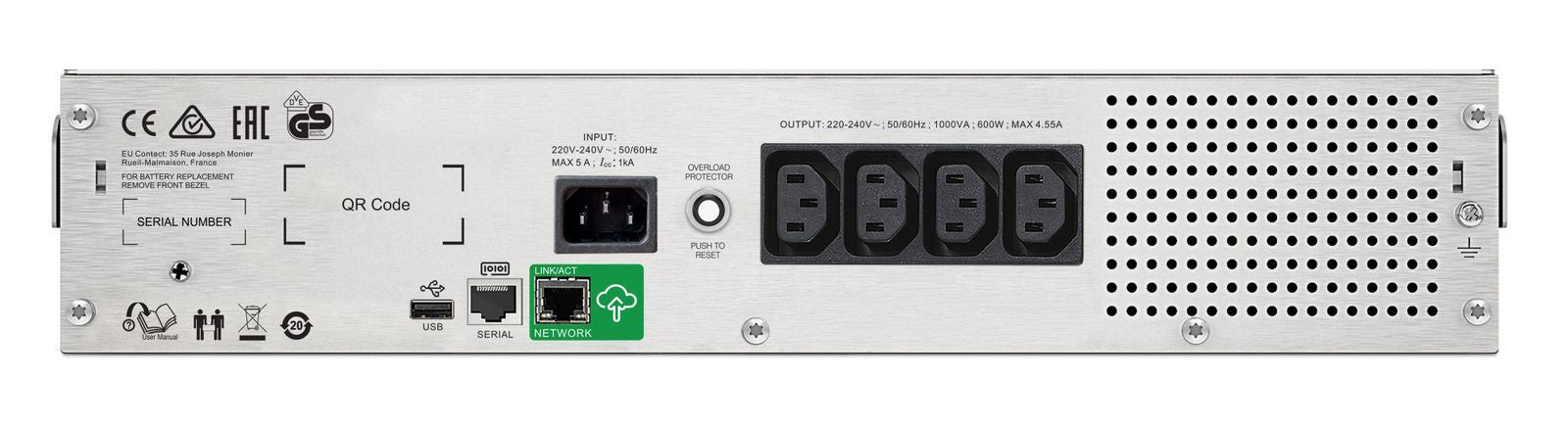 APC SMC1500I-2UC gruppo di continuità (UPS) A linea interattiva 1,5 kVA 900 W 4 presa(e) AC [SMC1500I-2UC]