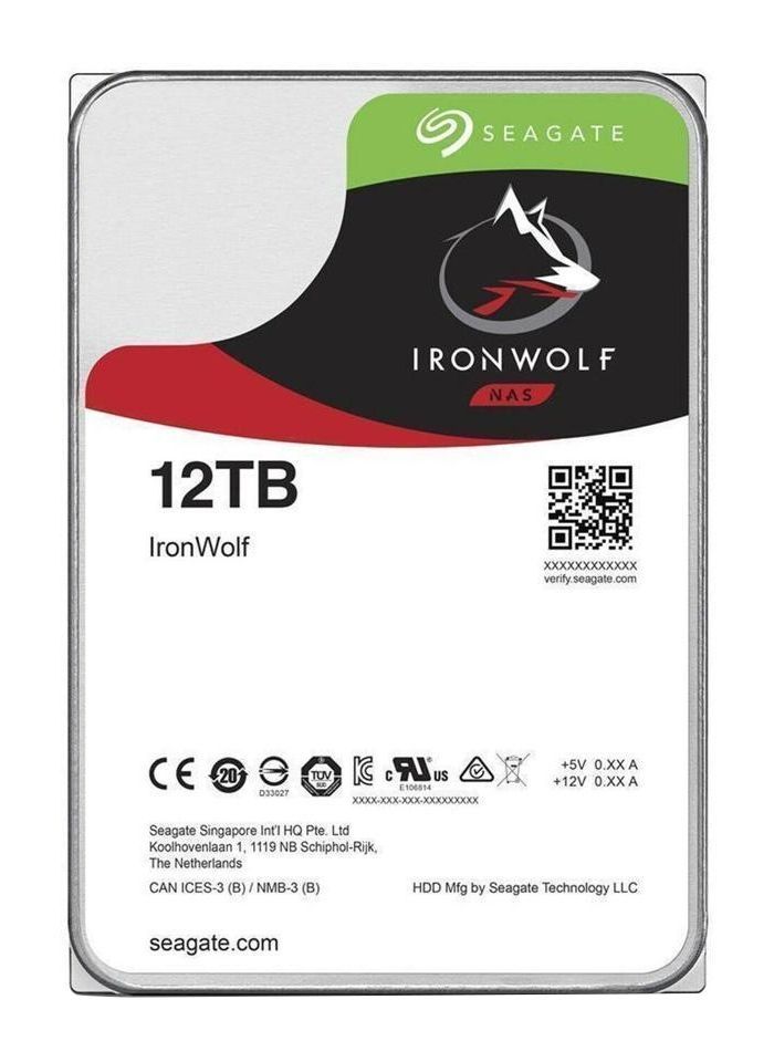 Seagate NAS HDD IronWolf disco rigido interno 12 TB 7200 Giri/min 256 MB 3.5" Serial ATA III [ST12000VN0008]