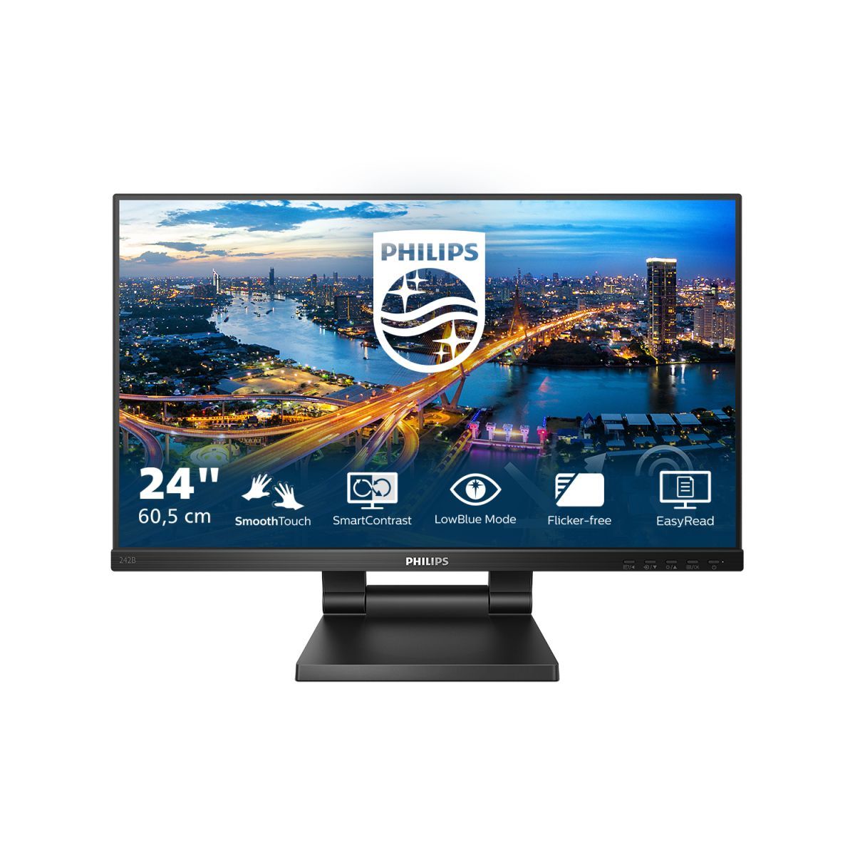 Philips 242B1TC/00 Monitor PC 60,5 cm (23.8") 1920 x 1080 Pixel Full HD LED Touch screen Nero [242B1TC/00]