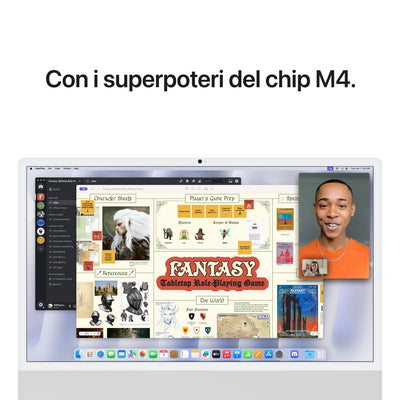 Apple iMac 24"Retina Display 4,5K, Chip M4 con CPU 10core, GPU 10core, 16GB, 256GB SSD, Argento [MWUU3T/A]