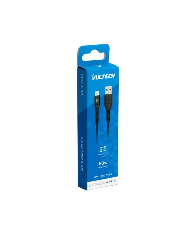 Vultech CS-TAC12BK cavo USB USB 2.0 1,2 m USB A USB C 0,48 Gbit/s 60 W Nero [CS-TAC12BK]