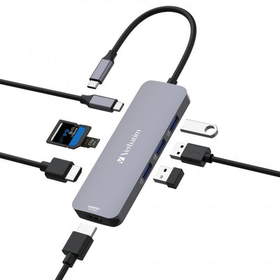 Verbatim CMH-08 USB tipo-C 5000 Mbit/s Argento [32151] - ITPartners