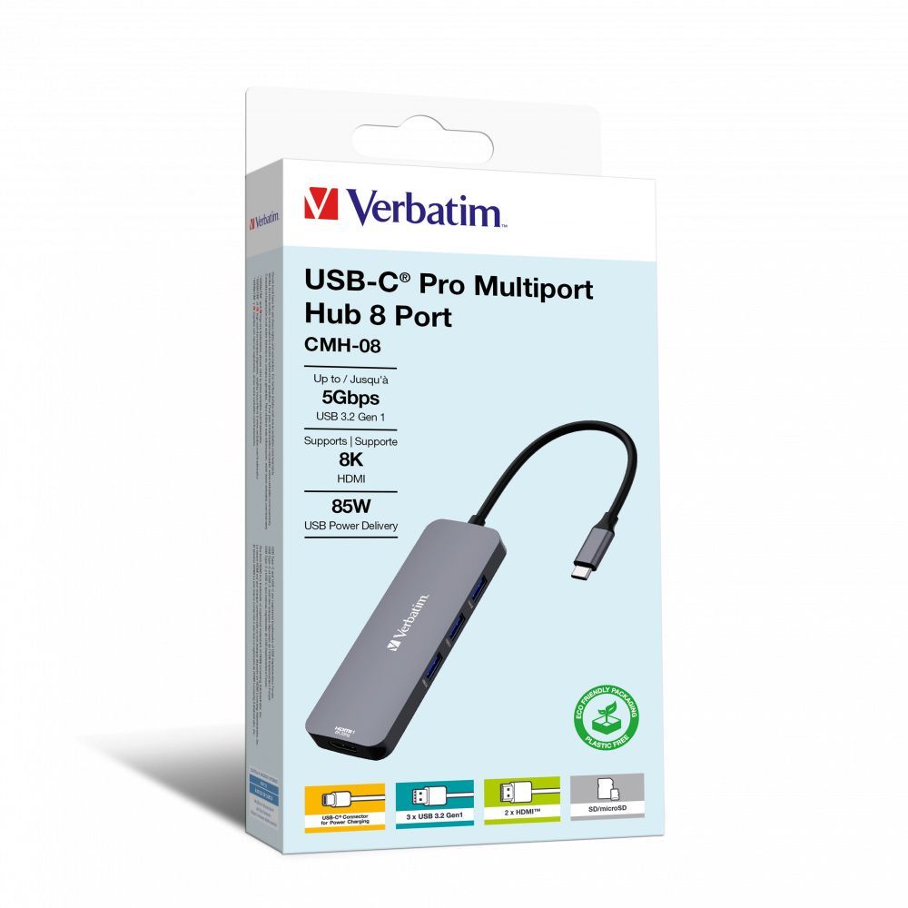 Verbatim CMH-08 USB tipo-C 5000 Mbit/s Argento [32151] - ITPartners