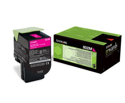 Lexmark 802M cartuccia toner 1 pz Originale Magenta [80C20M0]