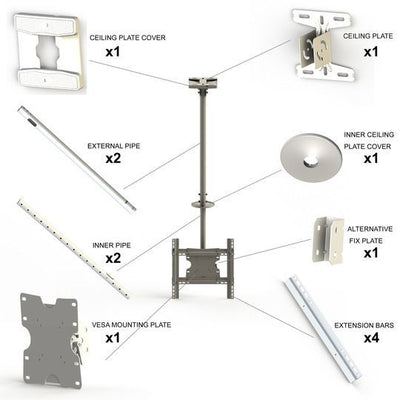 ITB MB2494 Supporto per display espositivi 190,5 cm (75") Argento [MB2494]