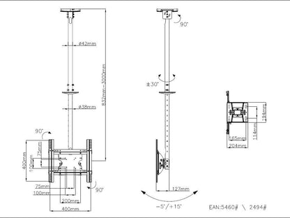 ITB MB2494 Supporto per display espositivi 190,5 cm (75") Argento [MB2494]