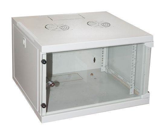 LINK Armadio Rack 19" 6 Unita' Da Muro Per Reti (A)350 X (L)540 X (P) 450 Mm Colore Grigio Porta Vetro [LK1907UG]