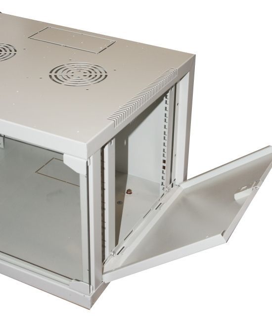 LINK Armadio Rack 19" 6 Unita' Da Muro Per Reti (A)350 X (L)540 X (P) 450 Mm Colore Grigio Porta Vetro [LK1907UG]