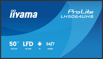 iiyama LH5564UHS-B1AG visualizzatore di messaggi Pannello piatto per segnaletica digitale 139,7 cm (55") Wi-Fi 500 cd/m 4K Ultra HD Nero Processore integrato Android 24/7 [LH5564UHS-B1AG]