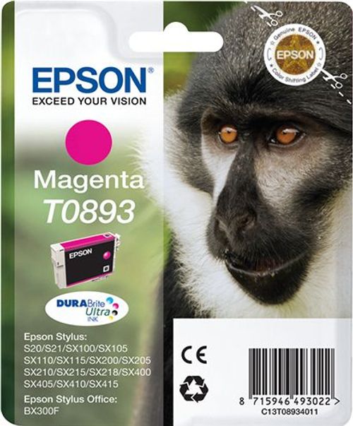 Epson Monkey Inchiostro magenta singolo DURABrite Ultra Scimmia T0893 [C13T08934011]