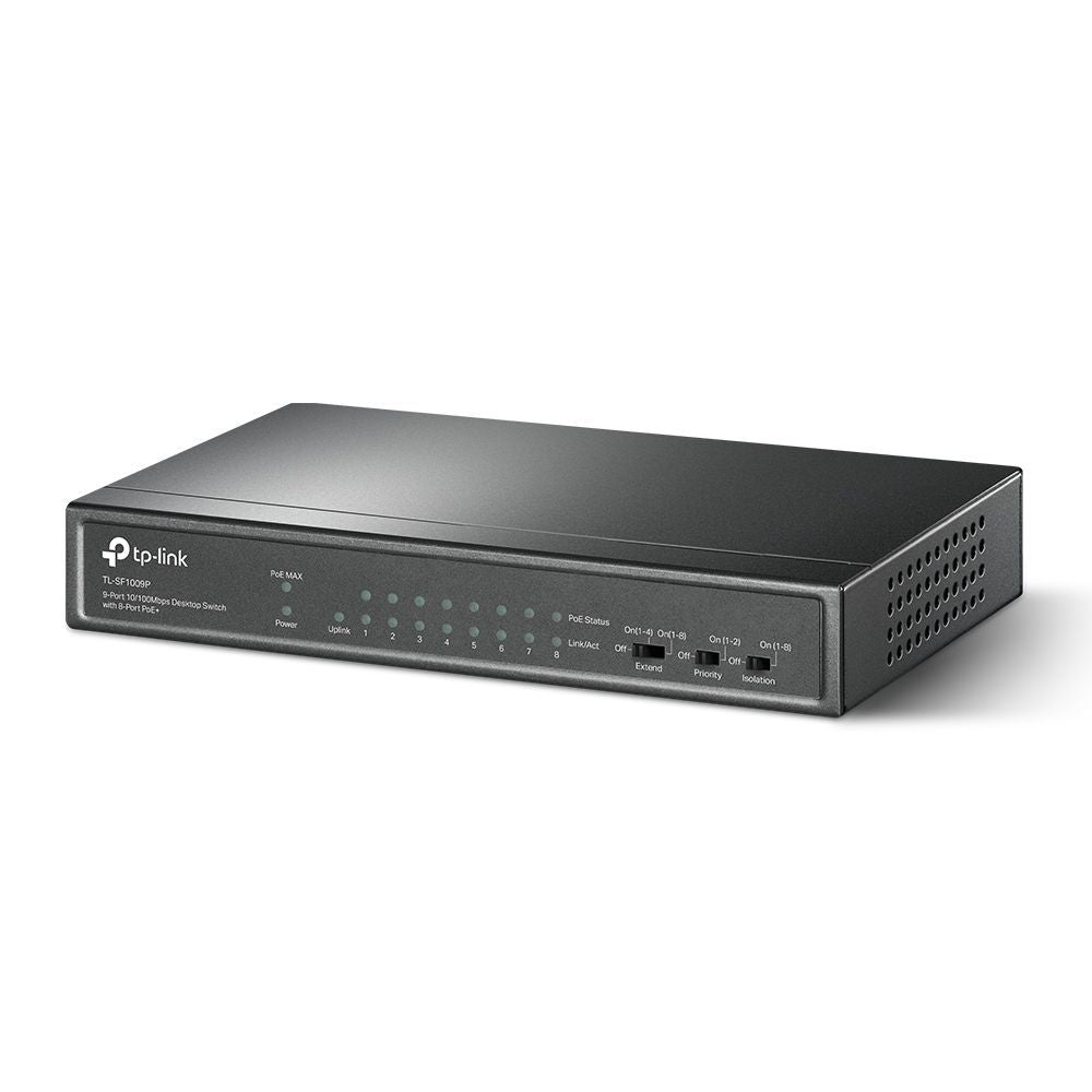 TP-Link TL-SF1009P switch di rete Non gestito Fast Ethernet (10/100) Supporto Power over Ethernet (PoE) Nero [TL-SF1009P]