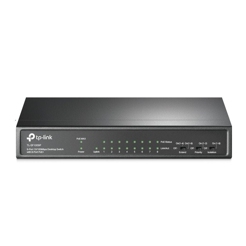 TP-Link TL-SF1009P switch di rete Non gestito Fast Ethernet (10/100) Supporto Power over Ethernet (PoE) Nero [TL-SF1009P]