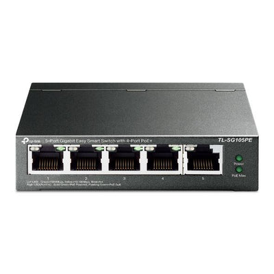 TP-Link TL-SG105PE switch di rete Gestito L2 Gigabit Ethernet (10/100/1000) Supporto Power over Ethernet (PoE) Nero [TL-SG105PE]