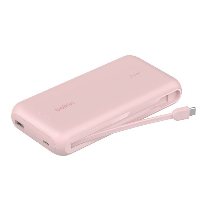 20K PD30W INTEGRATED USB-C CABLE POWER BANK, PINK [BPB024HQPK]