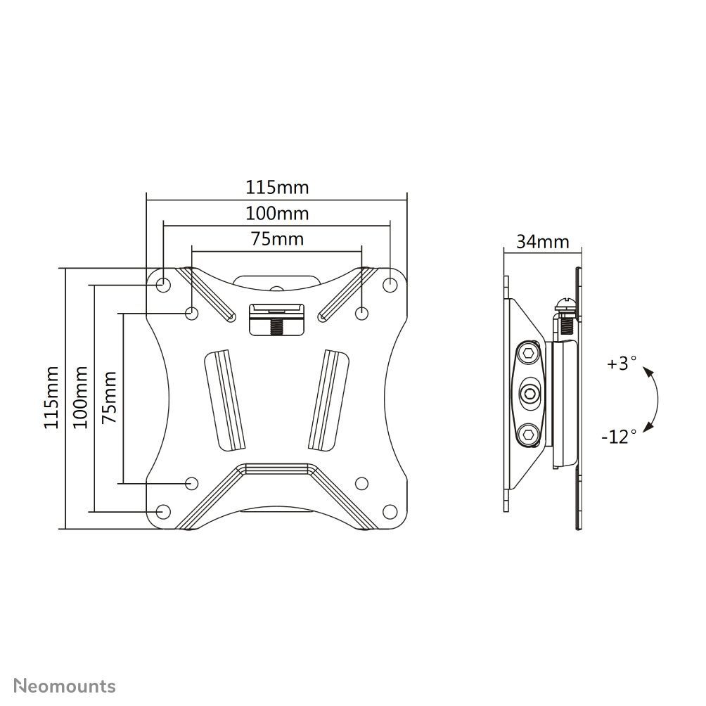Neomounts NM-W60BLACK Supporto monitor/TV a parete 10-30" - inclinabile [NM-W60BLACK]