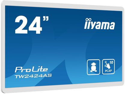 iiyama TW2424AS-W1 visualizzatore di messaggi Pannello piatto per segnaletica digitale 60,5 cm (23.8") Wi-Fi 250 cd/m 4K Ultra HD Nero Touch screen Processore integrato Android 24/7 [TW2424AS-W1]