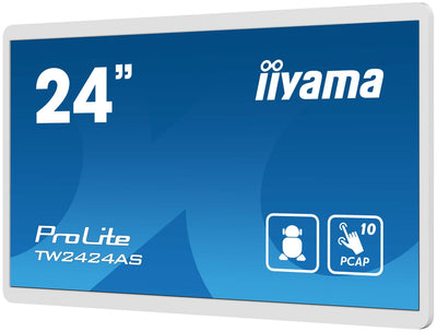 iiyama TW2424AS-W1 visualizzatore di messaggi Pannello piatto per segnaletica digitale 60,5 cm (23.8") Wi-Fi 350 cd/m 4K Ultra HD Nero Touch screen Processore integrato Android 24/7 [TW2424AS-W1]