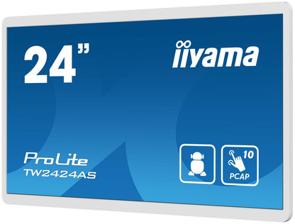 iiyama TW2424AS-W1 visualizzatore di messaggi Pannello piatto per segnaletica digitale 60,5 cm (23.8") Wi-Fi 250 cd/m 4K Ultra HD Nero Touch screen Processore integrato Android 24/7 [TW2424AS-W1]