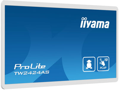 iiyama TW2424AS-W1 visualizzatore di messaggi Pannello piatto per segnaletica digitale 60,5 cm (23.8") Wi-Fi 350 cd/m 4K Ultra HD Nero Touch screen Processore integrato Android 24/7 [TW2424AS-W1]