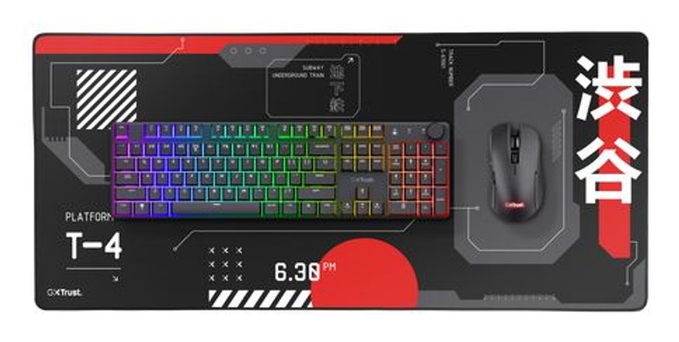 Trust GXT 759 XXL Tappetino per mouse per gioco da computer Nero, Rosso [25716]