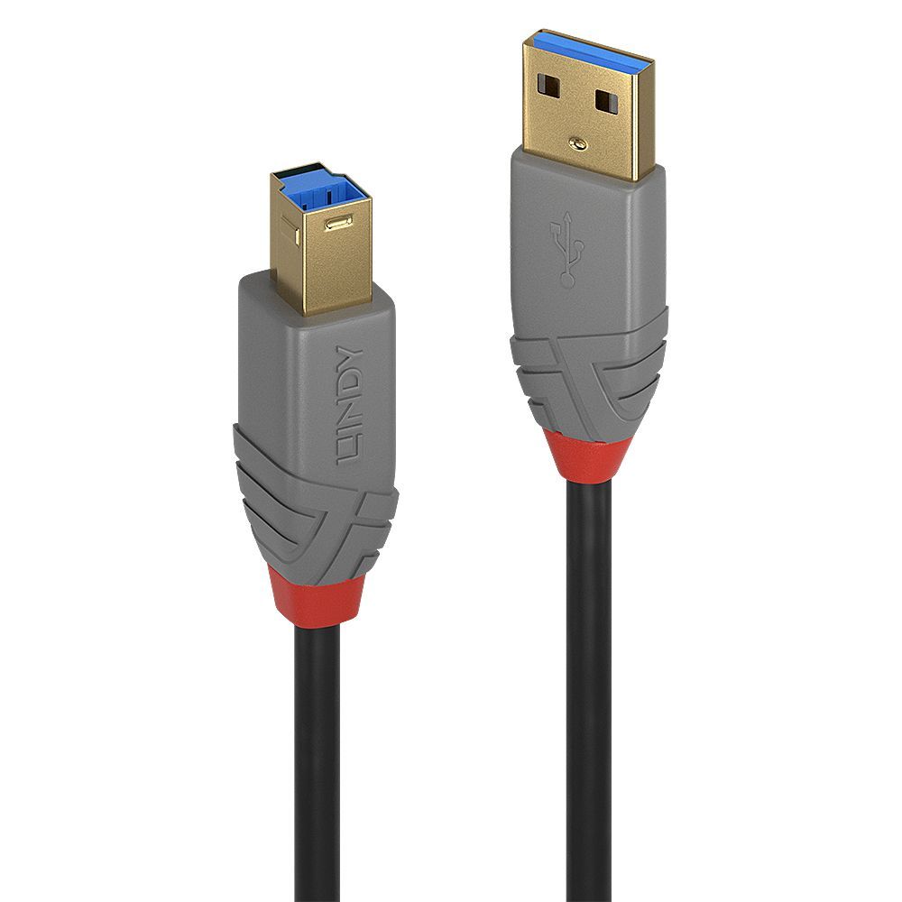 Lindy 36743 cavo USB 3 m USB 3.2 Gen 1 (3.1 Gen 1) USB A USB B Nero, Grigio [LINDY36743]
