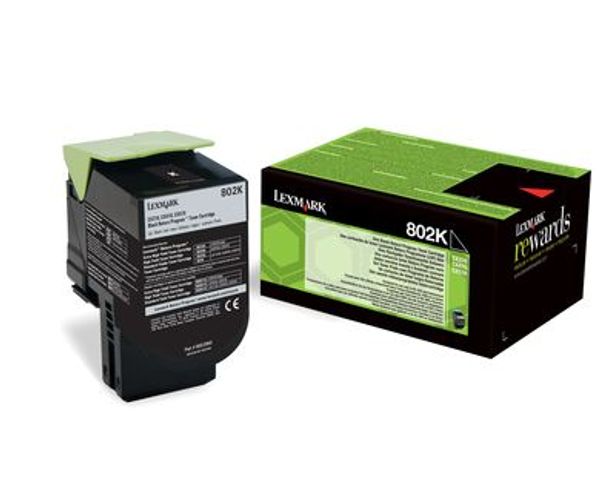 Lexmark 802K cartuccia toner 1 pz Originale Nero [80C20K0]