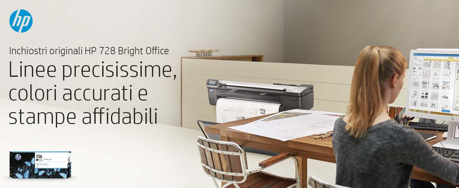 HP Cartuccia inchiostro giallo DesignJet 728, 130 ml [F9J65A]