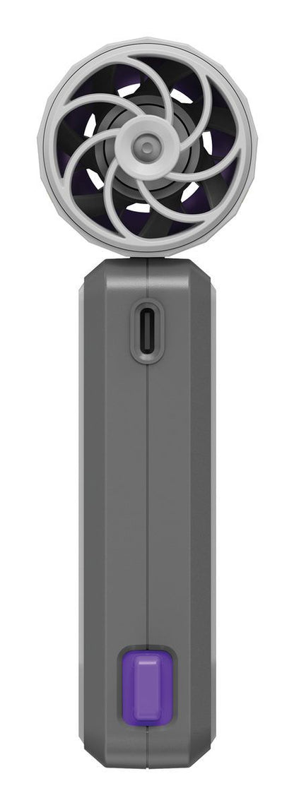 VERBATIM COOLNGO AIRJET HANDHELD FAN GREY/PURPLE [32340]