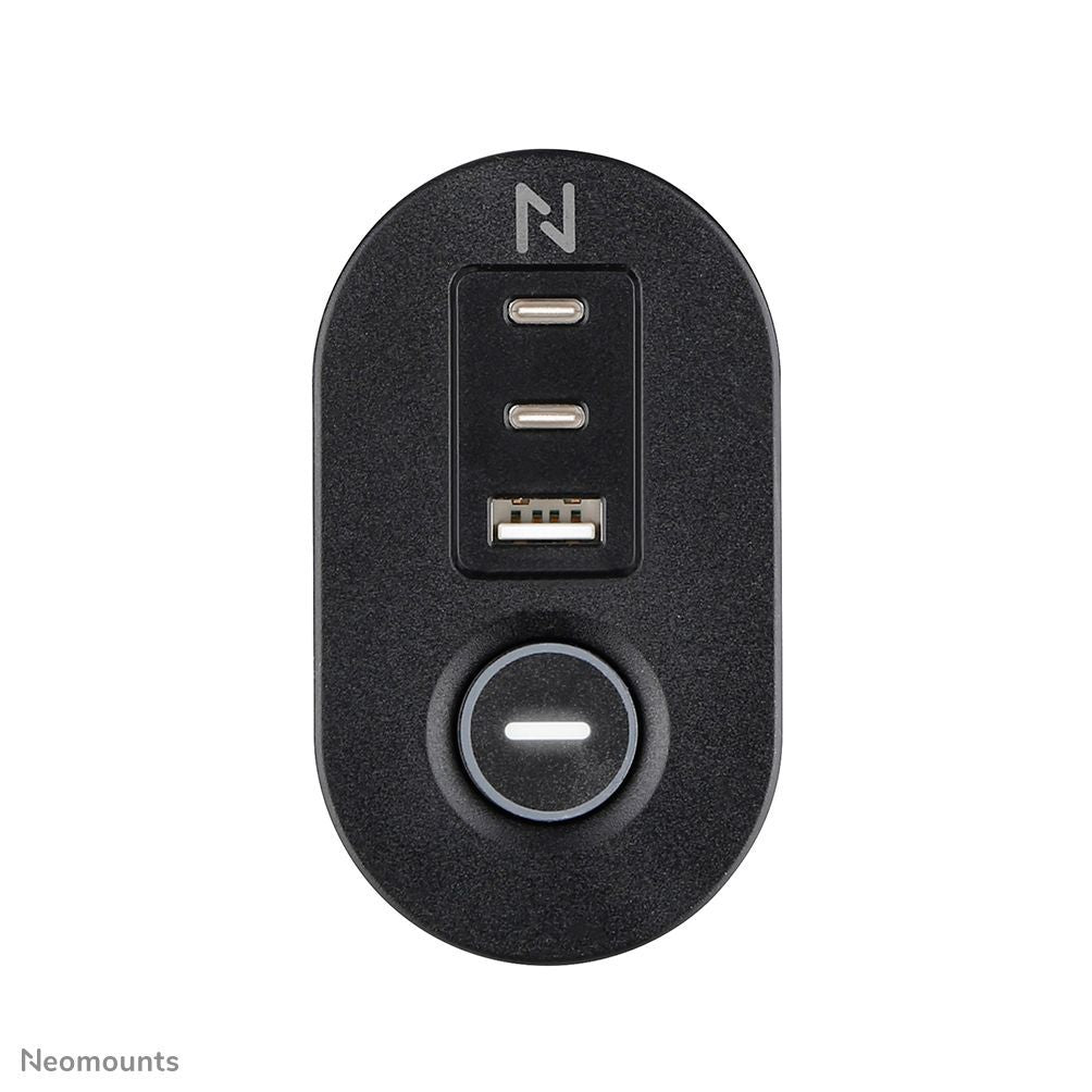 Neomounts DS22-840BL6 Multipresa da tavolo con morsetto e porte USB-C e USB-A - ricarica rapida [DS22-840BL6]