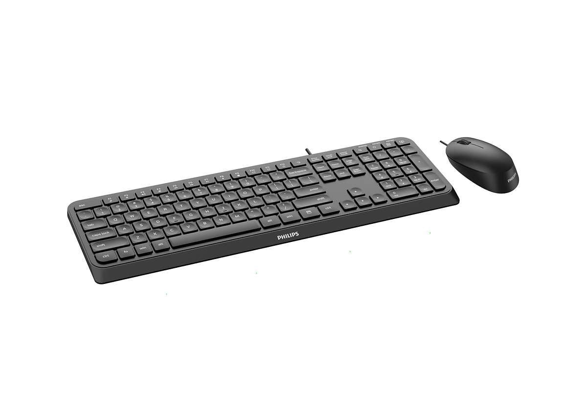 Philips 2000 series SPT6207B/34 tastiera Mouse incluso Casa USB Nero [SPT6207B/34]