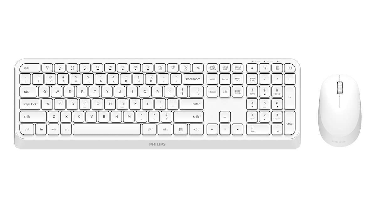 Philips 3000 series SPT6307W/34 tastiera Mouse incluso Universale RF Wireless QWERTY Inglese Bianco [SPT6307W/34]