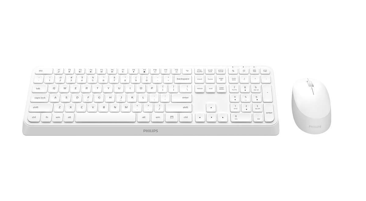 Philips 3000 series SPT6307W/34 tastiera Mouse incluso Universale RF Wireless QWERTY Inglese Bianco [SPT6307W/34]