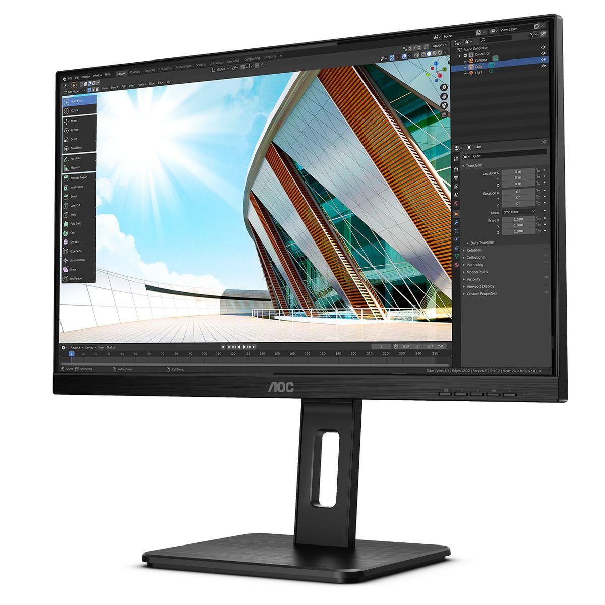AOC P2 Q24P2Q Monitor PC 60,5 cm (23.8") 2560 x 1440 Pixel Quad HD LED Nero [Q24P2Q]