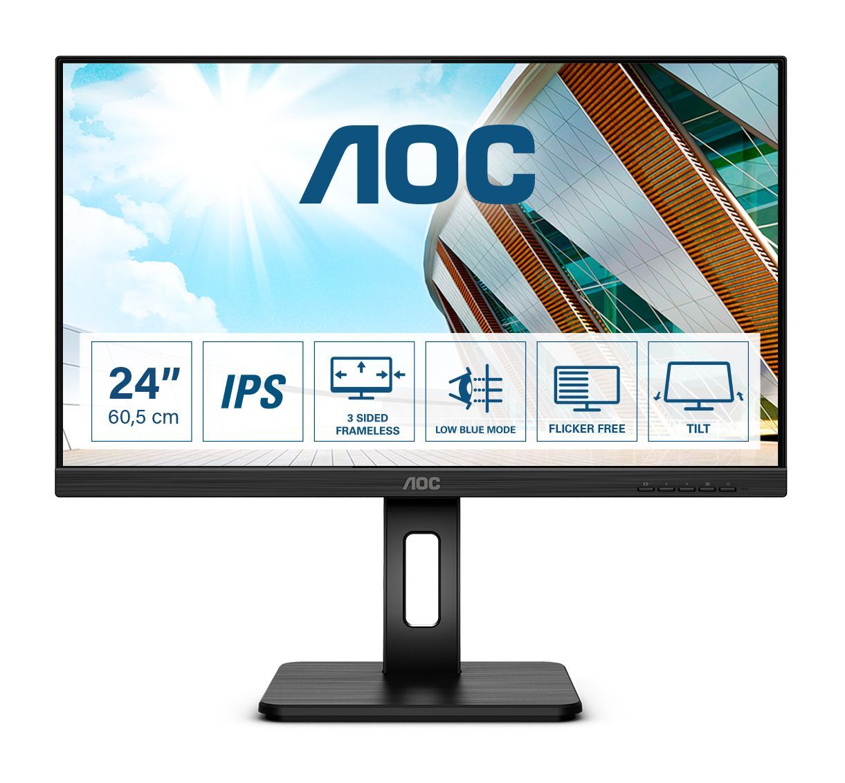AOC P2 Q24P2Q Monitor PC 60,5 cm (23.8") 2560 x 1440 Pixel Quad HD LED Nero [Q24P2Q]
