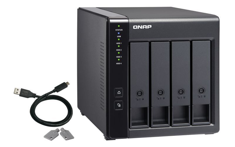 QNAP TR-004 contenitore di unità di archiviazione Box esterno HDD/SSD Nero 2.5/3.5" [TR-004]